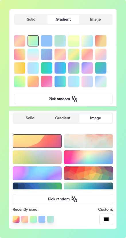 Create Screenshots with gradient backgrounds