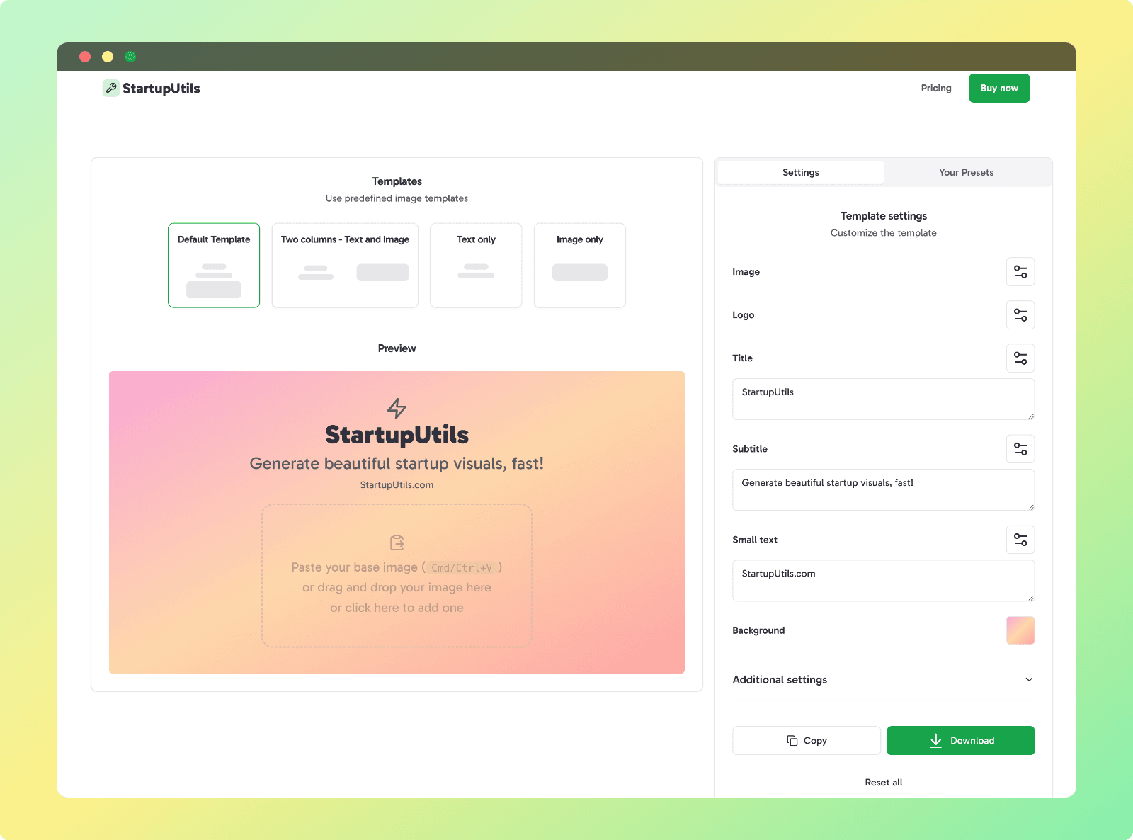 Beautiful Screenshot Editor for Startups